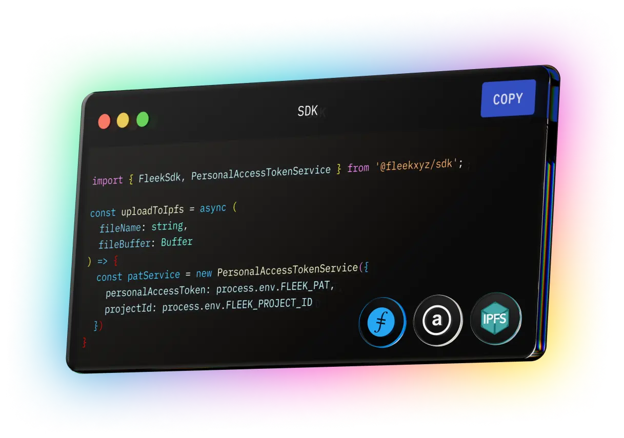 upload to ipfs with the fleekxyz sdk